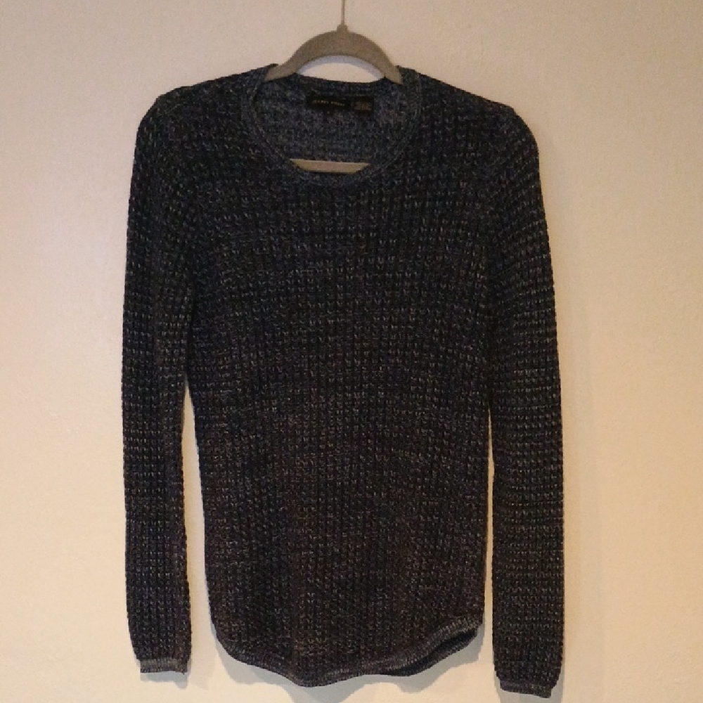 JEANNE PIERRE SWEATER LADIES SZ S 100% COTTON DARK BLUE-GREY CREWNECK